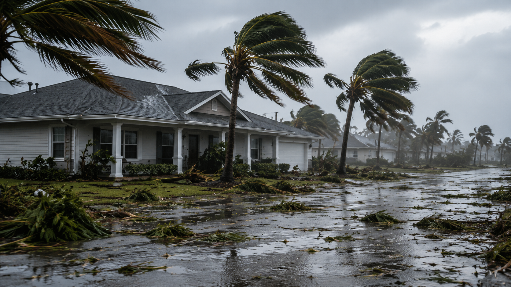 Limpieza después de huracán en Florida con daños por agua, humedad y restauración del hogar