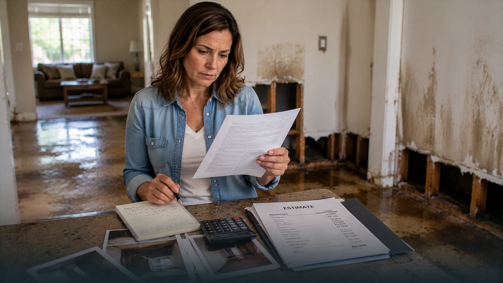 Water damage insurance checklist and claim documentation