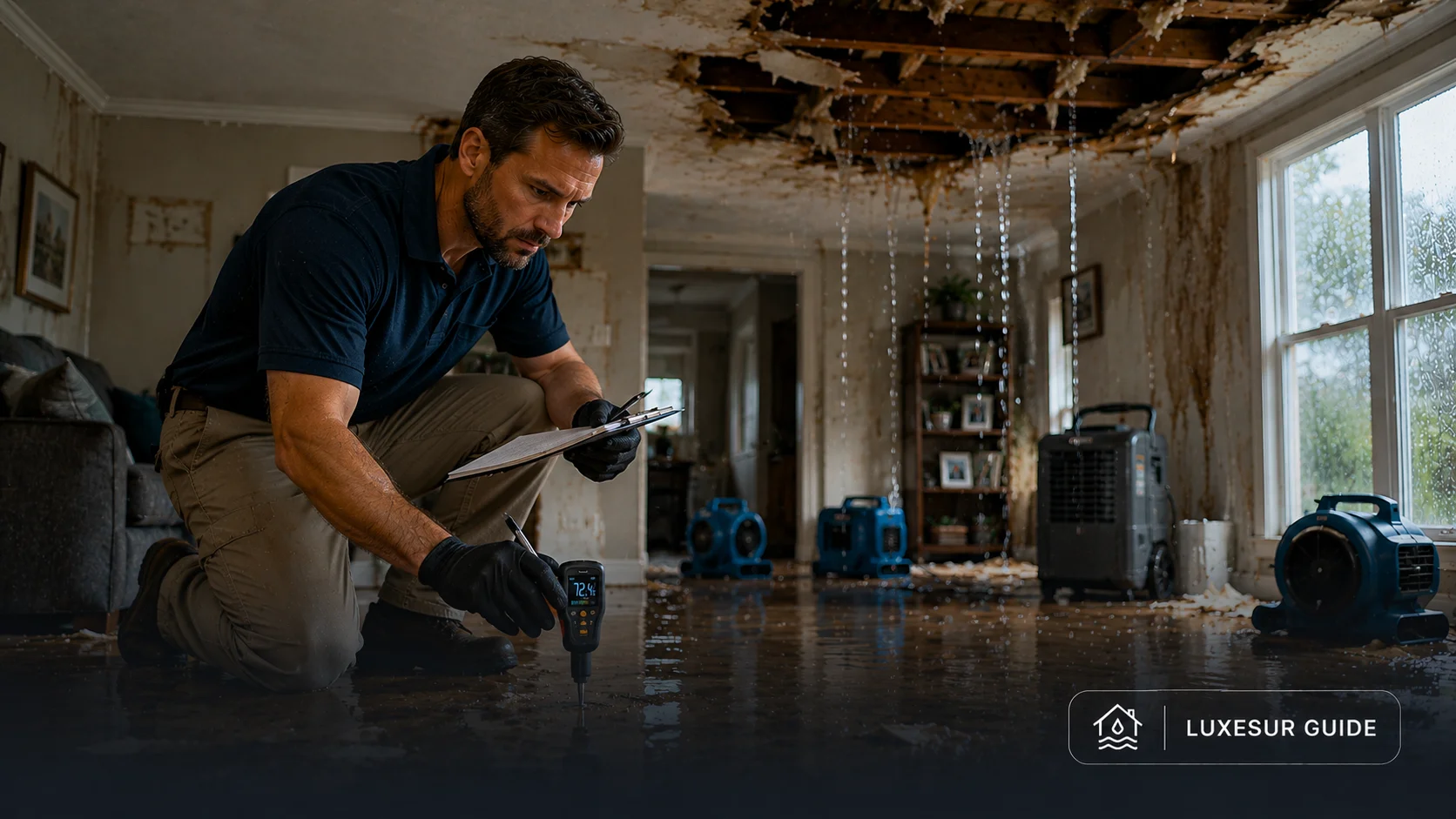 Water extraction checklist for standing water cleanup
